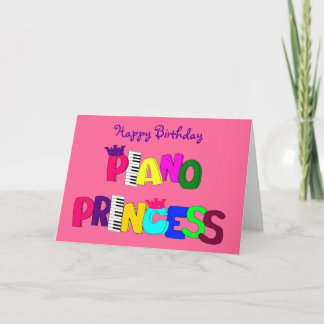Cartão Feliz aniversário Piano Princess