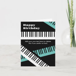 Cartão Feliz Aniversário Piano Teclado Música Moderna