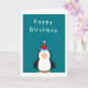 Cartão Feliz aniversário Pinguim bonito (Orchid)