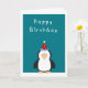 Cartão Feliz aniversário Pinguim bonito (Small Plant)