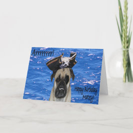 Cartão Feliz Aniversário Pirata Pug