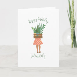 Cartão Feliz Aniversário Planta Dama