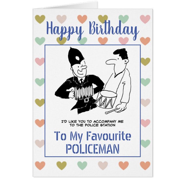 Cartão Feliz Aniversário Policial (Frente)