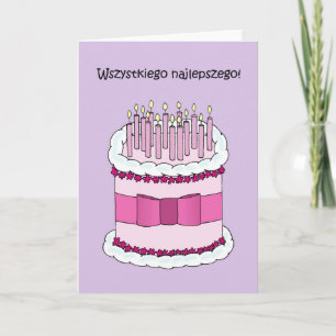 Cartão Feliz Aniversário Polonês Wszystkiego Najlepszego