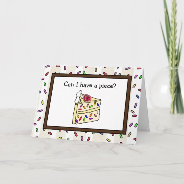 Cartão Feliz Aniversário, posso comer uma peça? (Frente)