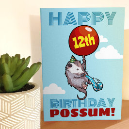 Cartão Feliz aniversário Possum! Adicione Seu Ogambm Da I