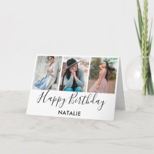 Cartão Feliz Aniversário, Preto e Branco 3 Fotografia Col