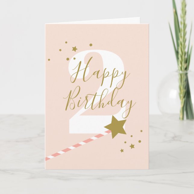 Cartão Feliz aniversário, princesa, idade de 2 anos (Frente)