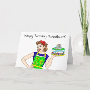 Cartão Feliz Aniversário Querida Senhora Retroradora Seg