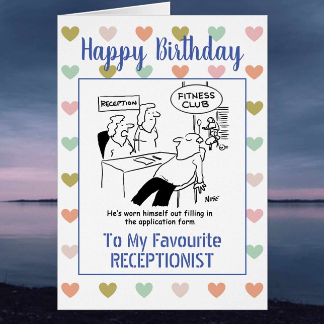 Cartão Feliz Aniversário Recepcionista (Criador carregado)