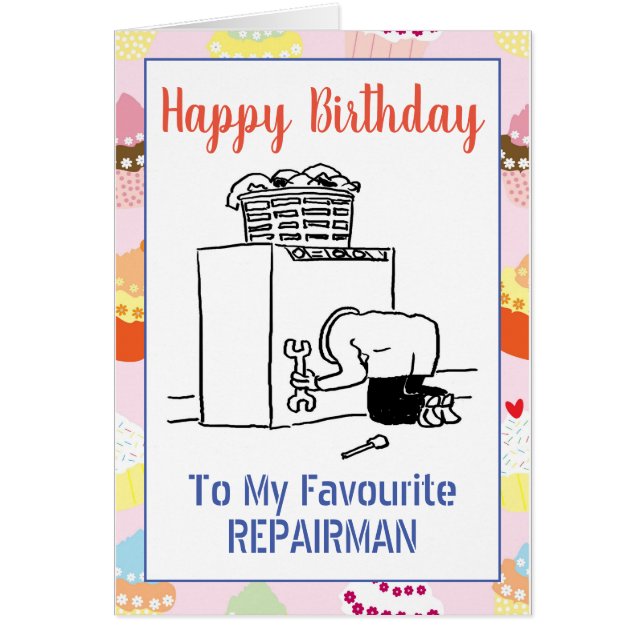 Cartão Feliz Aniversário Reparador (Frente)