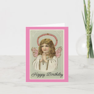 Cartão Feliz Aniversário Rezando Angel Greeting Card