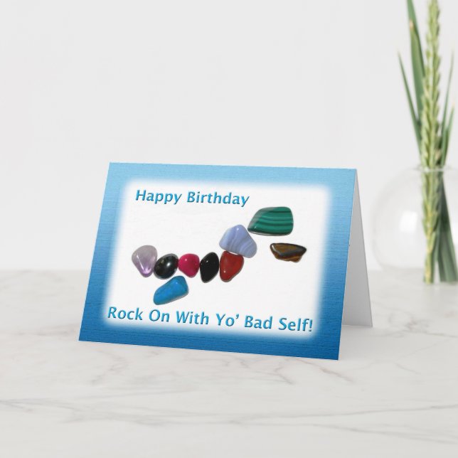 Cartão Feliz Aniversário Rock On (Frente)
