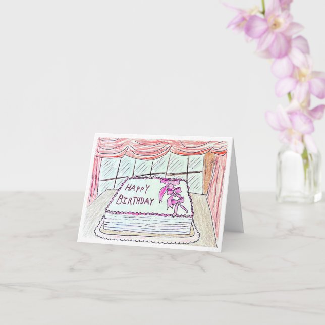 Cartão Feliz Aniversário Rosa  (Orquídea)