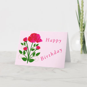 Cartão Feliz Aniversário - Rosa Rosa Rosa Rosa Romântic