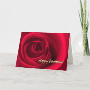 Cartão Feliz aniversário. Rosa vermelha elegante