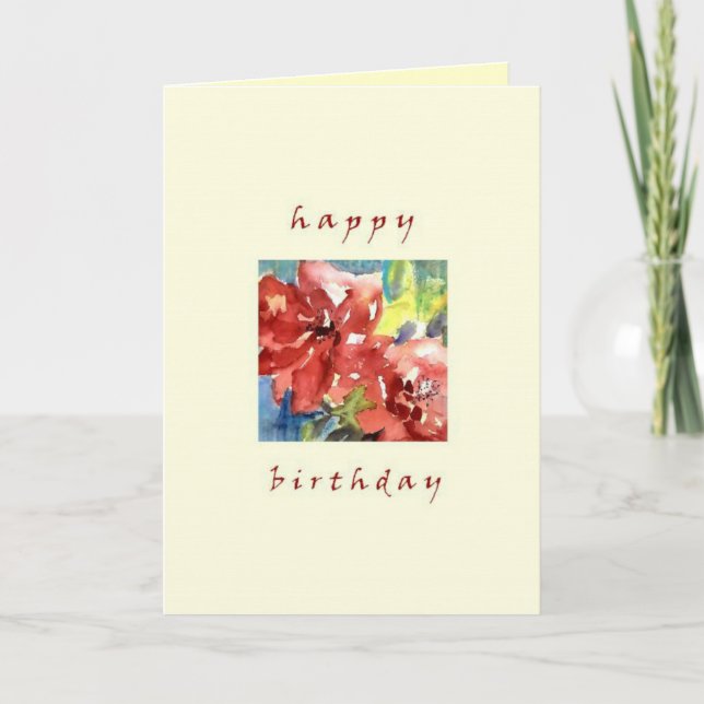 Cartão feliz aniversário, rosas (Frente)