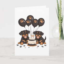 Cartão Feliz Aniversário Rottweiler Cães