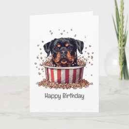 Cartão Feliz aniversário Rottweiler Filme de Cachorro Bal