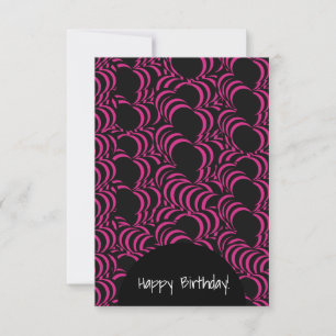 Cartão Feliz Aniversário Roxo Roxo Hipnótico Em Qualque