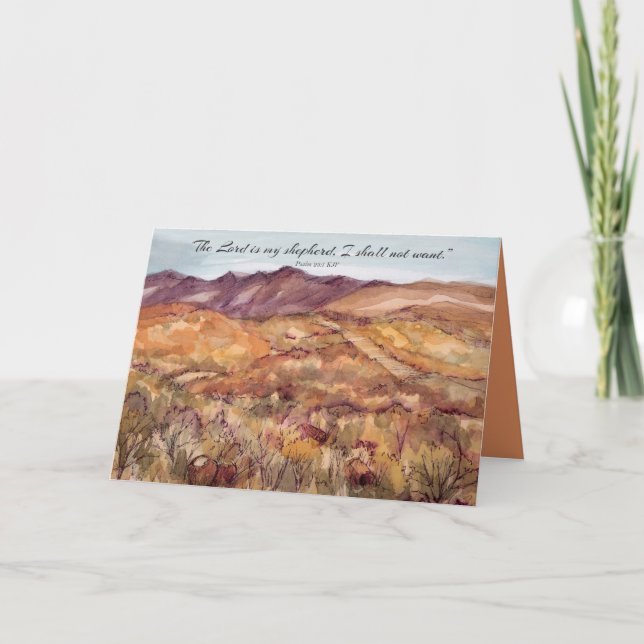 Cartão Feliz Aniversário Salmo 23 Deserto De Bíblia De Es (Frente)
