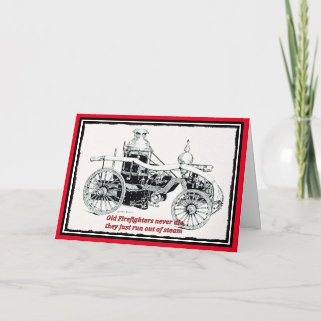 Cartão Feliz aniversario, sapador-bombeiro (Frente)