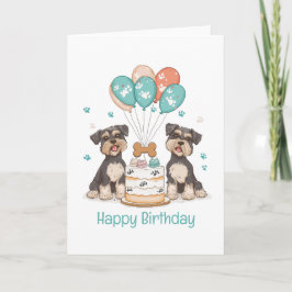 Cartão Feliz Aniversário Schnauzer Cães