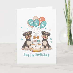 Cartão Feliz Aniversário Schnauzer Cães