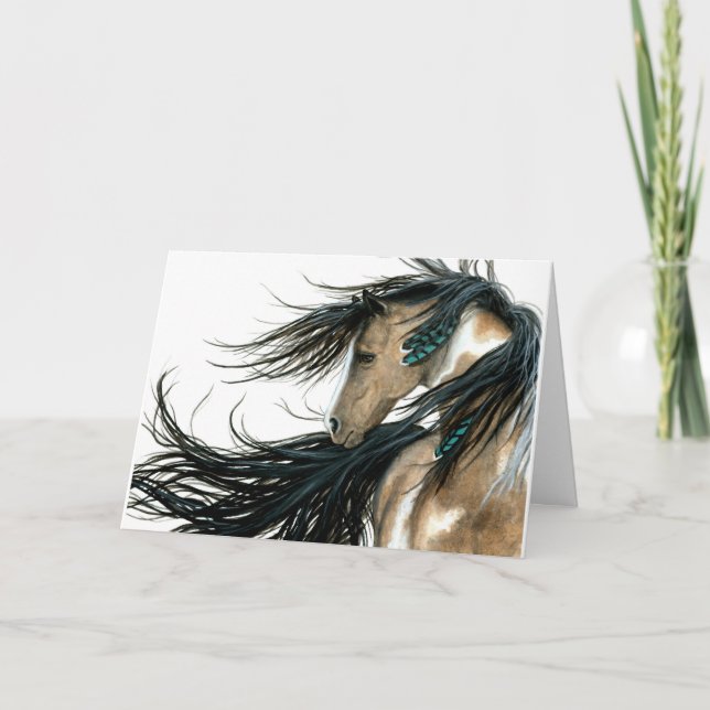 Cartão Feliz Aniversário Serenity Horses por AmyLyn Bihrl (Frente)