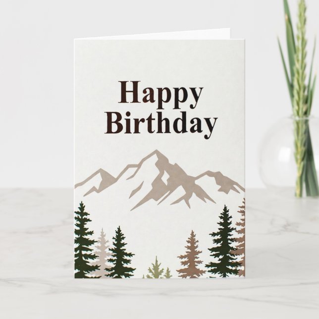 Cartão Feliz Aniversário - simples ao ar livre (Frente)