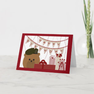 Cartão Feliz Aniversário, Soldado Beret Verde do Exército