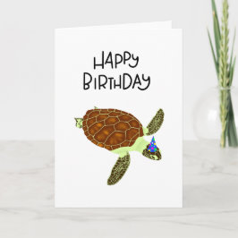 Cartão Feliz Aniversário Tartaruga