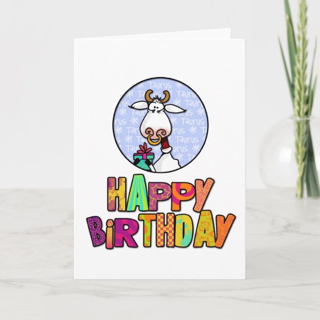 Cartão Feliz Aniversário - Taurus (Frente)