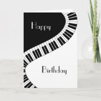 Feliz Aniversário - Teclas de Piano Curvas Ondulad