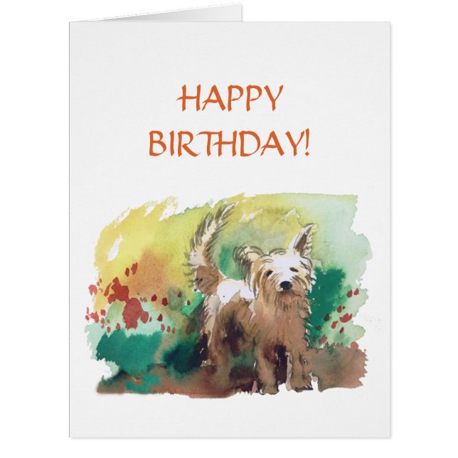 Cartão Feliz aniversário! Terra Oeste terrier! (Frente)