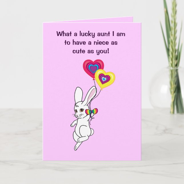 Cartão Feliz aniversário tia à sobrinha (Frente)