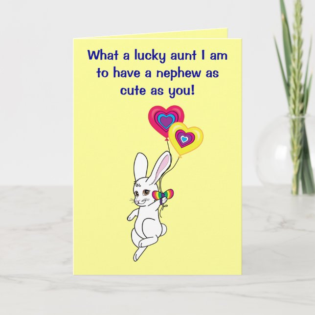 Cartão Feliz Aniversário Tia para Sobrinho (Frente)