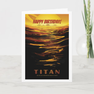 Cartão Feliz aniversário! Titan Moon de Saturno