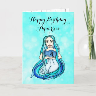 Cartão Feliz Aniversário Traços do Horóscopo Aquário de A