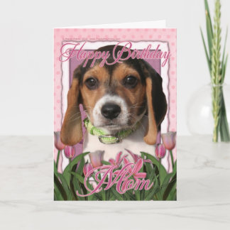 Cartão Feliz Aniversário - Tulipas Cor-de-Rosa - Puppia-B