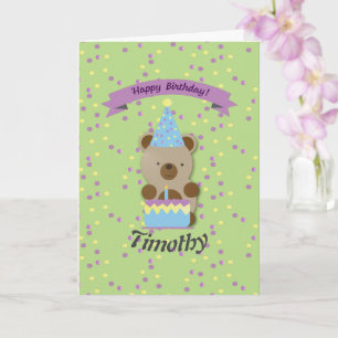 Cartão Feliz Aniversário Ursinho de Pelúcia
