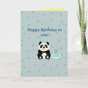 Cartão Feliz aniversário urso panda