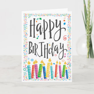 Cartão Feliz Aniversário Velas 2 - Personalizar