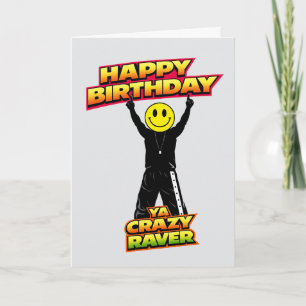 Cartão Feliz Aniversário Velho Raver Piada engraçada cart