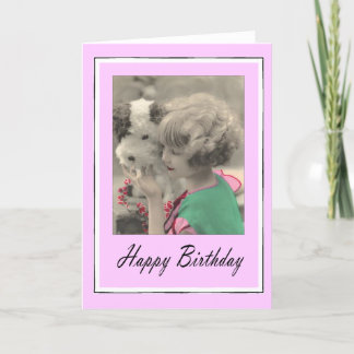 Cartão feliz aniversário - vintage