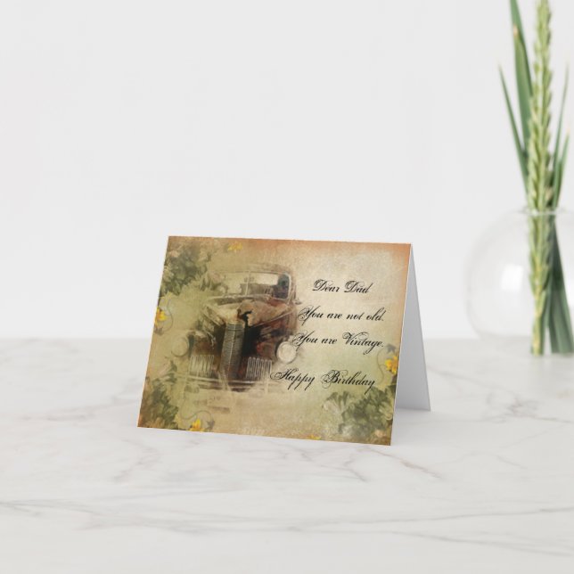 Cartão Feliz Aniversário Vintage (Frente)