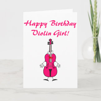 Cartão Feliz Aniversário, Violin Girl