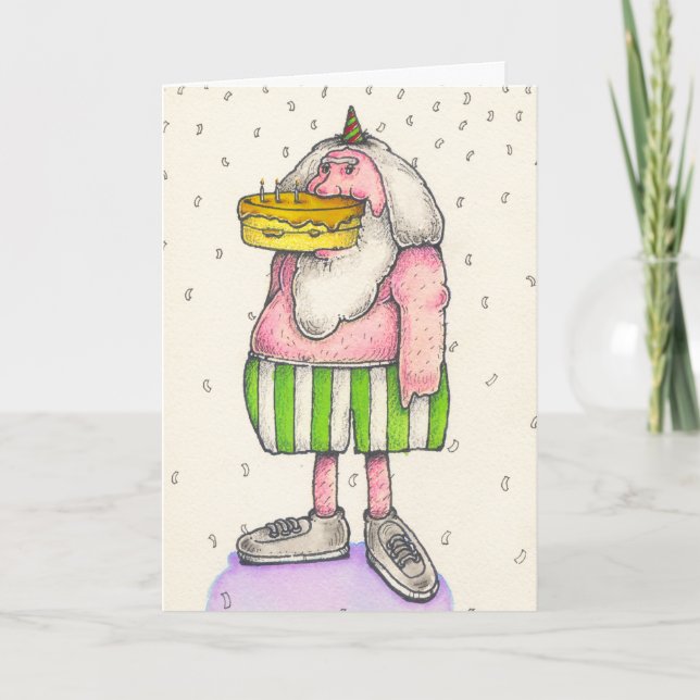 Cartão Feliz aniversario você animal (Frente)