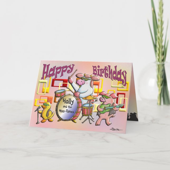 Cartão Feliz aniversário! Você Rock! (Frente)