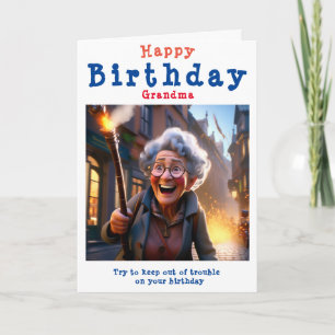 Cartão Feliz Aniversário Vovó - Editável.